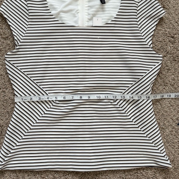 NWT WHBM Striped Cap Sleeve Peplum Top | 8 - Picture 7 of 8